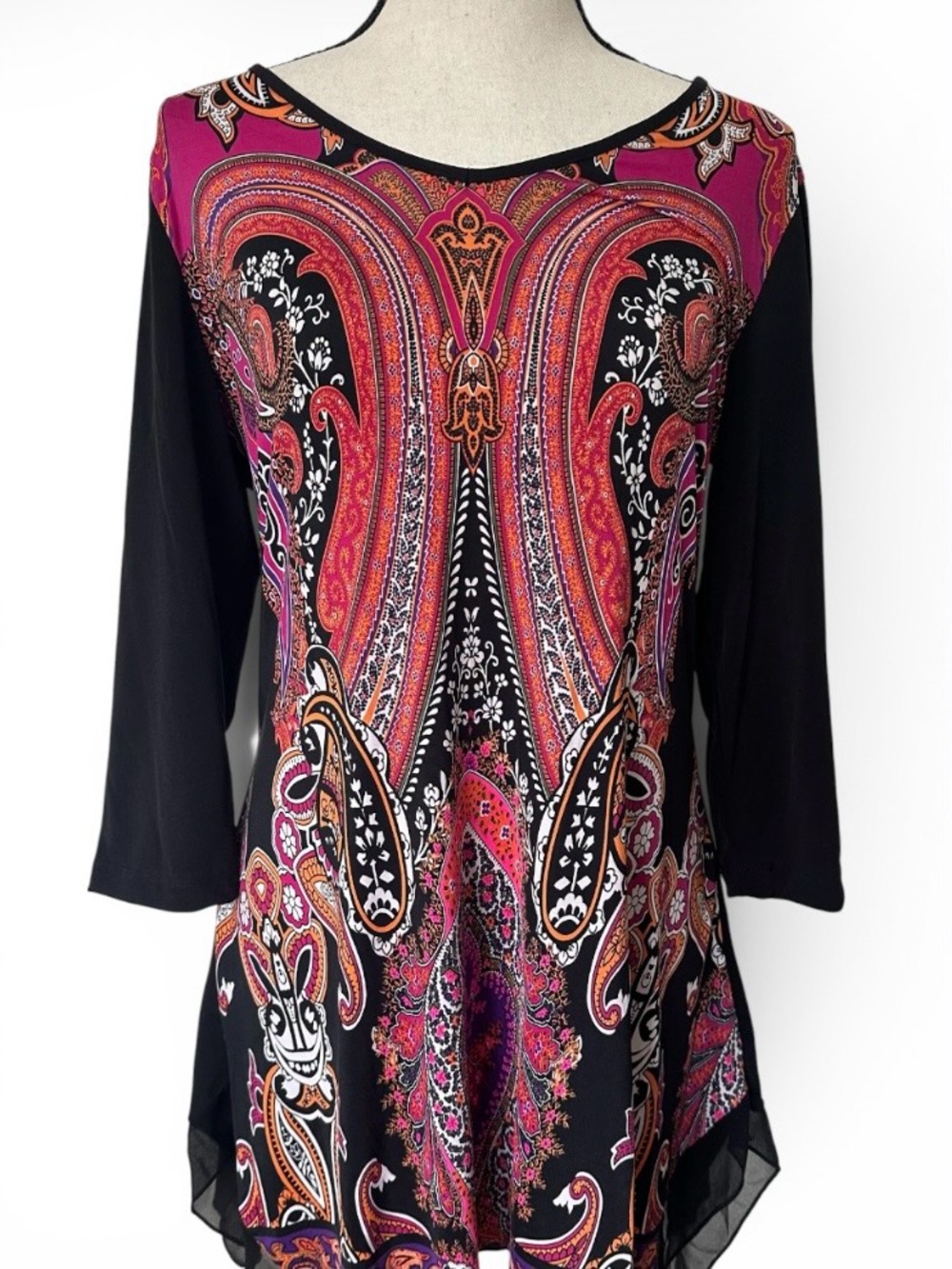Art Deco Boho Cottagecore Tunic Top Whimsigoth Dark Fairy Retro Blouse